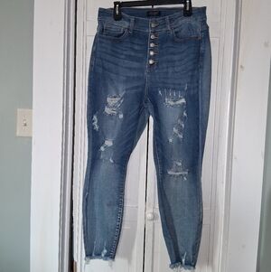 Judy Blue Skiny Fit Blue Distressed Jeans
